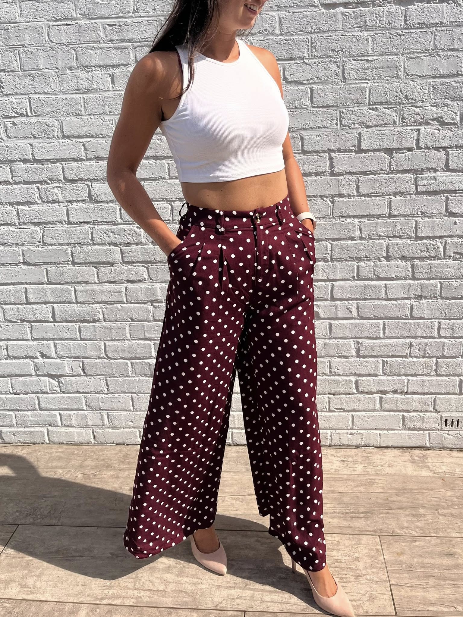 Pantalon à pois